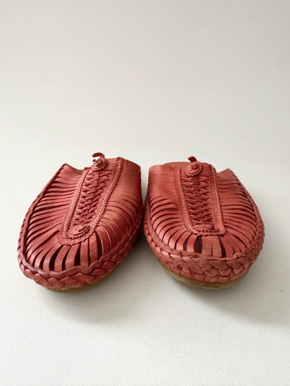 Matisse x Amuse Society Morocco Leather Mule Huarache 9 Artisan Red Boho Mexican - Picture 4 of 10